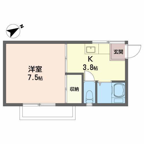 ペアハウス松尾(1K/2階)の間取り写真
