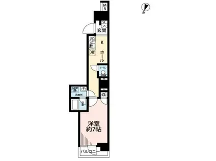 プレール・ドゥーク池上II(1K/2階)の間取り写真