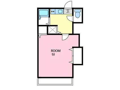 アバンI(1K/2階)の間取り写真