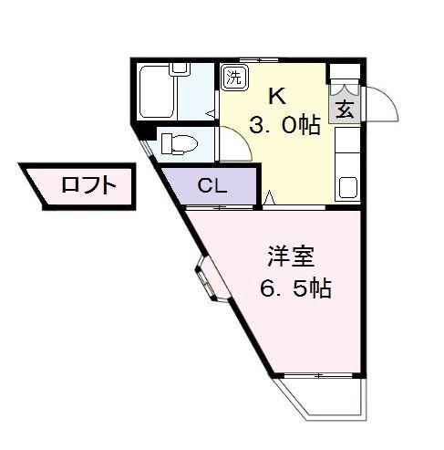 ストリーム21(1K/3階)の間取り写真