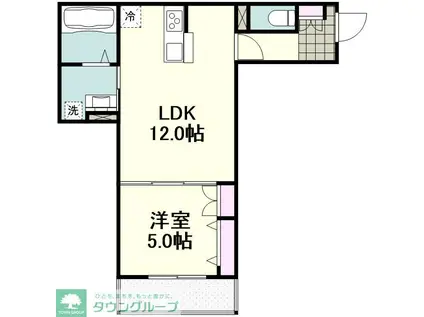 ブランテラス(1LDK/1階)の間取り写真
