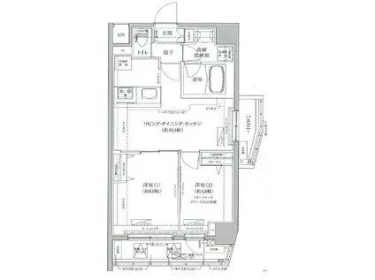 ティモーネプレミアムノルド亀戸(2LDK/2階)の間取り写真