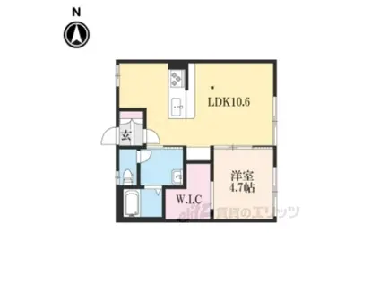 プラムハウス西賀茂(1LDK/1階)の間取り写真