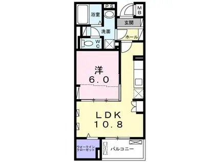 カーサ・クラティーバ(1LDK/1階)の間取り写真