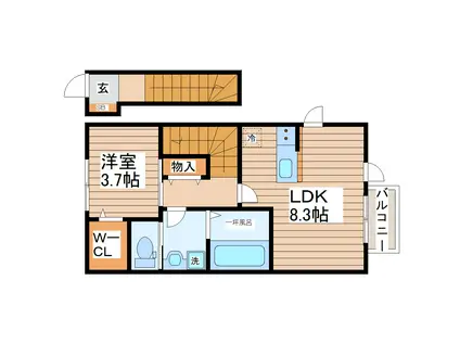 セフィラ上杉(1LDK/2階)の間取り写真