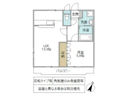 PURE STAGE(1LDK/1階)の間取り写真