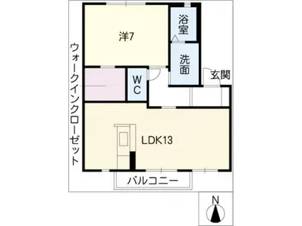 シャーメゾン・秀F棟(1LDK/1階)の間取り写真