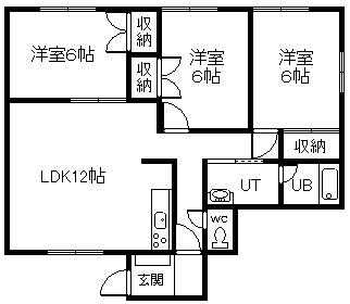 コーポ藤(3LDK/1階)の間取り写真