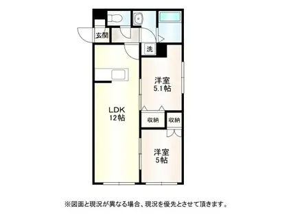 ABEILLE(2LDK/2階)の間取り写真