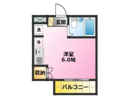 アヴェニュー元住(ワンルーム/2階)の間取り写真