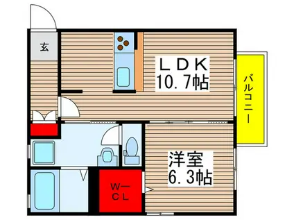第2シャトーYAMASE(1LDK/1階)の間取り写真