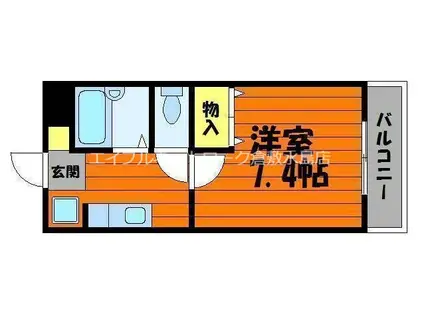 アルスアイパワー(1K/2階)の間取り写真