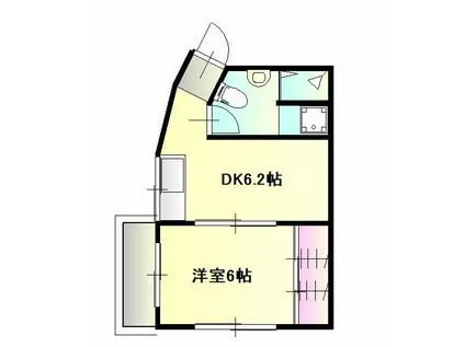 若嶋マンション(1DK/2階)の間取り写真
