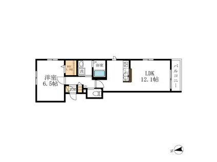 SUN SQUARE(1LDK/3階)の間取り写真
