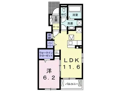 フィグ キャッスル(1LDK/1階)の間取り写真