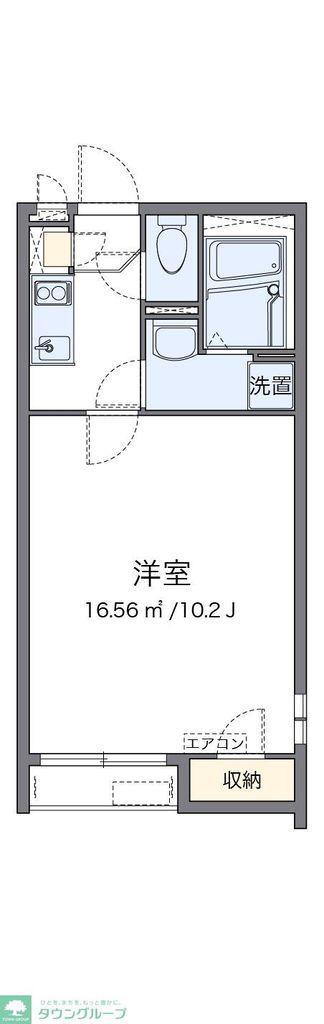 クレイノ石橋(1K/1階)の間取り写真