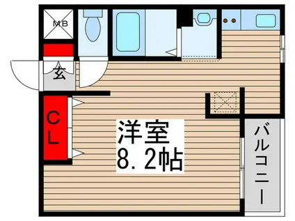 クレストガーデン柏壱番館(ワンルーム/1階)の間取り写真