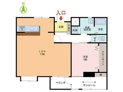 東部プラザ(1LDK/3階)の間取り写真