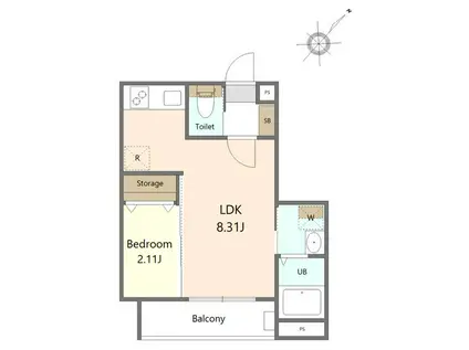 ガーデンパークアネックス(1LDK/1階)の間取り写真