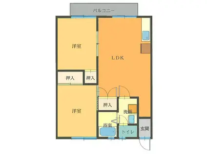 グリーンパレス(2LDK/1階)の間取り写真
