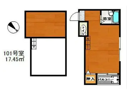 ピュアパーク駅南(ワンルーム/1階)の間取り写真