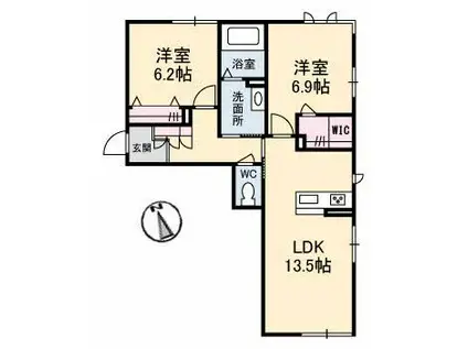 グラン ヘリテージ(2LDK/1階)の間取り写真