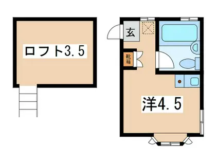 プレミール白楽(ワンルーム/1階)の間取り写真