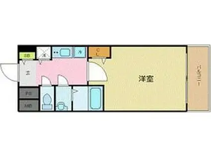 プレサンス扇町駅前(1K/11階)の間取り写真