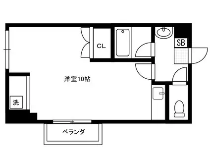 グリンヴィラ上関B1(ワンルーム/2階)の間取り写真