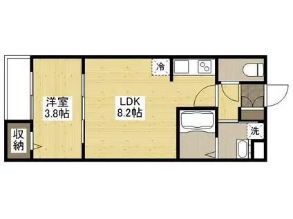 アコット春日(1LDK/1階)の間取り写真