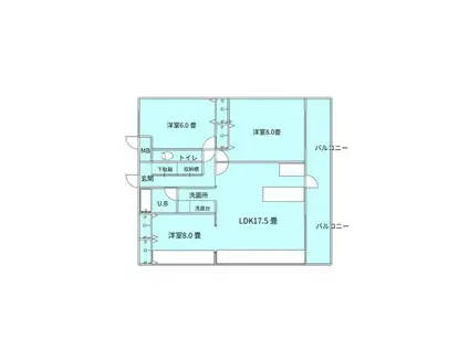 ラ・リヴィエール(3LDK/6階)の間取り写真