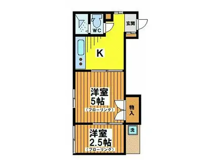 高井戸東信和ハイツ(1K/1階)の間取り写真