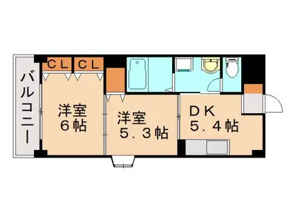 サニ-プレイスII(2DK/2階)の間取り写真