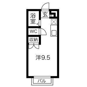 第2ホーメスト桜木(ワンルーム/1階)の間取り写真