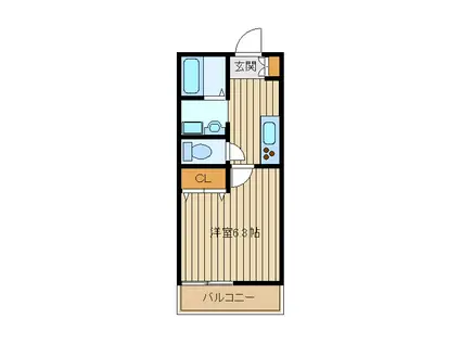 ラ花小金井(1K/3階)の間取り写真
