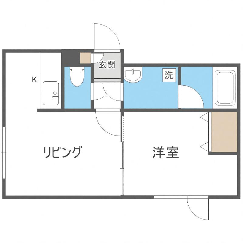 スノーチャイルド(1LDK/3階)の間取り写真