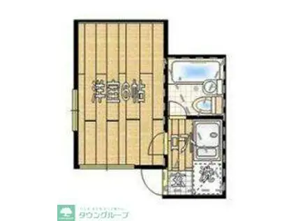 ベルローズ(1K/1階)の間取り写真