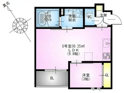REGALEST鶴見(1LDK/2階)の間取り写真
