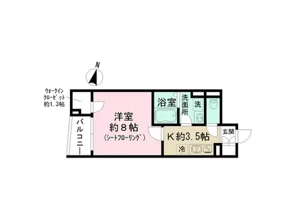東京都練馬区上石神井南町計画(1K/3階)の間取り写真
