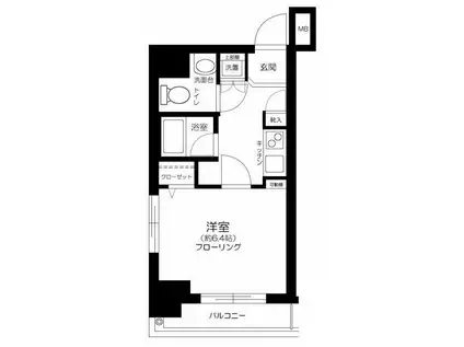 ヴァレッシア秋葉原シティ(1K/7階)の間取り写真