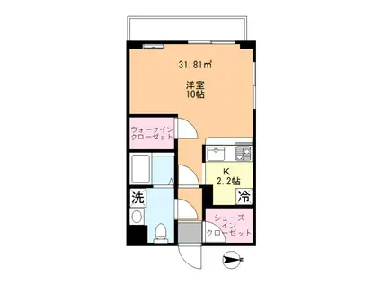 コンフォール綾瀬(1K/3階)の間取り写真