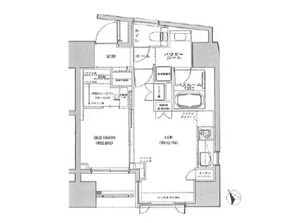 ベルジェント文京千駄木グレイス(1LDK/2階)の間取り写真