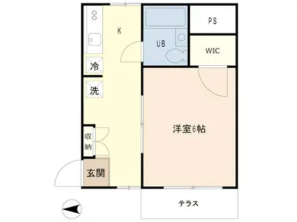 メゾンガーデニア(1K/1階)の間取り写真