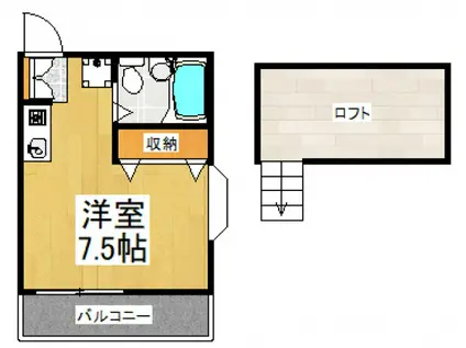 ウテルスタバタVI(ワンルーム/3階)の間取り写真