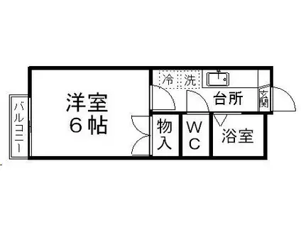 プチドームI(1K/2階)の間取り写真