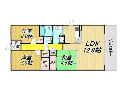 プラウドシティ塚口マークフォレスト(3LDK/13階)の間取り写真