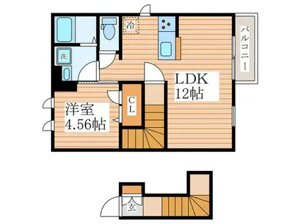 オークヒルズ(1LDK/2階)の間取り写真