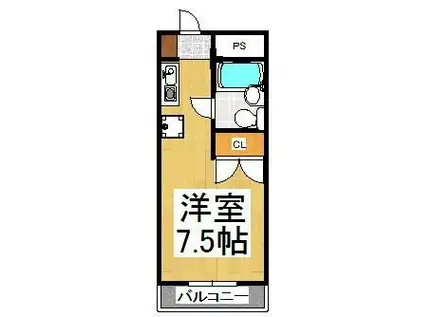 キャトルセゾン清瀬(ワンルーム/2階)の間取り写真