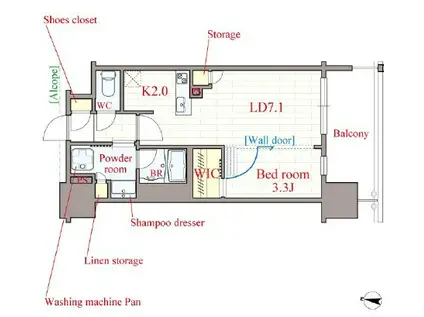 リビオレゾン塚本ステーションプレミア(1LDK/4階)の間取り写真