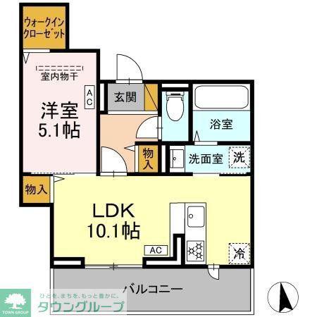 D-セアリス黒砂(1LDK/3階)の間取り写真